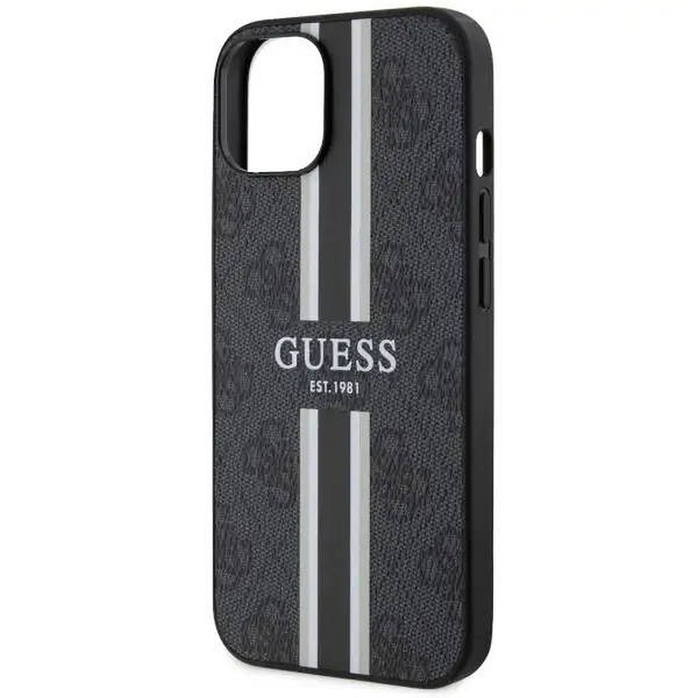 GUESS case for IPHONE 14 compatible with MagSafe GUHMP14SP4RPSK (4G Printed Stripes) black