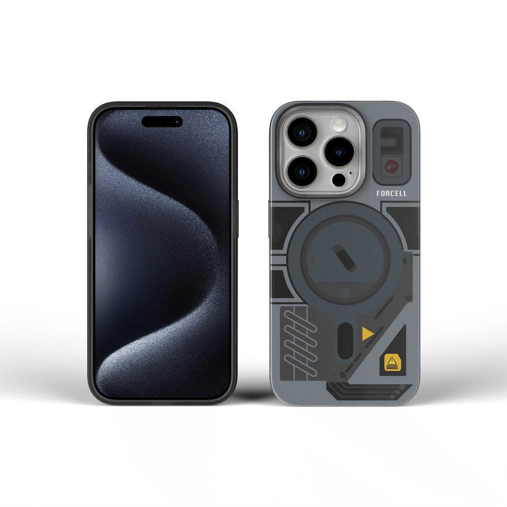 FORCELL F-PROTECT Levels with Dual Layer 4D technology, Military Drop-Test compatible with MagSafe for IPHONE 16 cyber grey