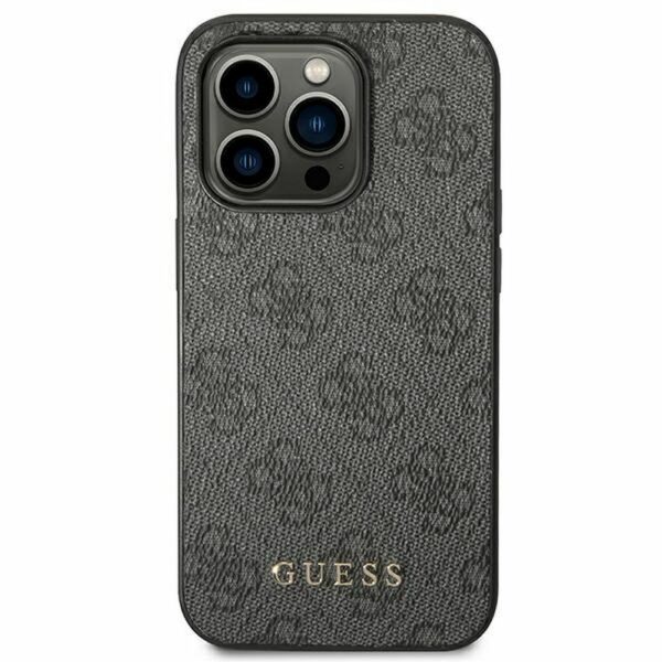 GUESS case for IPHONE 14 Pro GUHCP14LG4GFGR (4G Gold Logo) grey