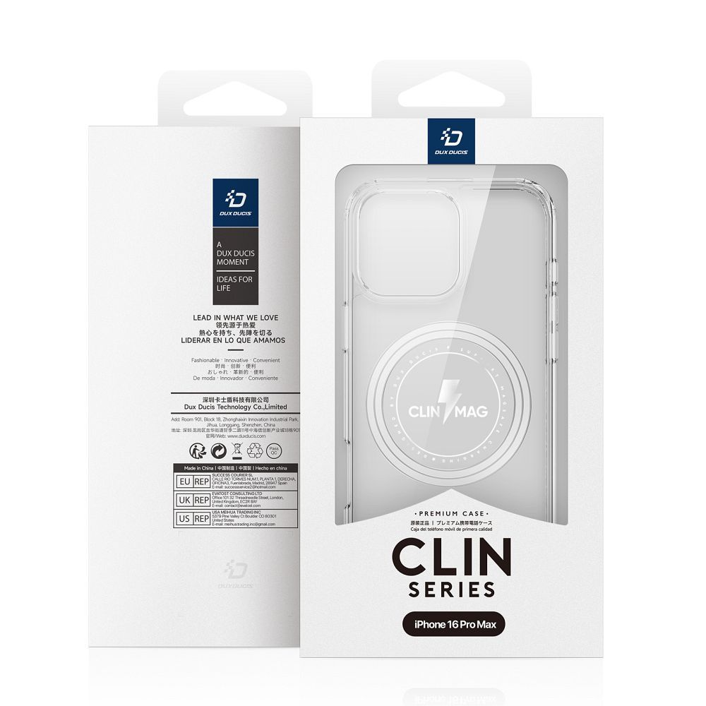 DUX DUCIS case CLIN MAG compatible with MagSafe for IPHONE 16 Pro Max transparent