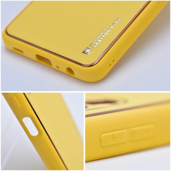 LEATHER case for IPHONE 15 Plus yellow