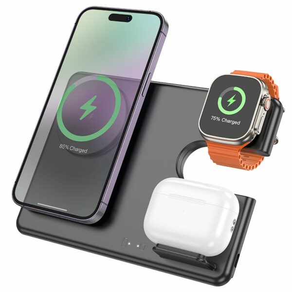 HOCO wirelles charger 3in1 compatible with Apple Watch 15W CQ1 black
