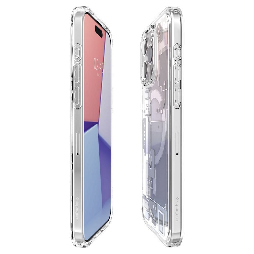 SPIGEN case ULTRA HYBRID MAG compatible with MagSafe for IPHONE 15 Pro zero one white