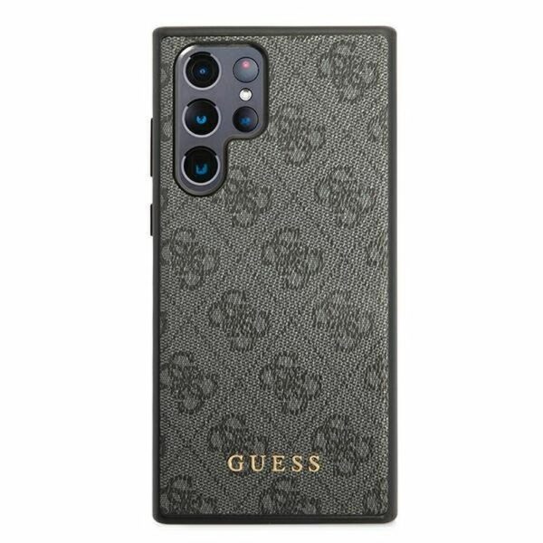 GUESS case for SAMSUNG S22 Ultra GUHCS22LG4GFGR (4G Metal Gold Logo) grey
