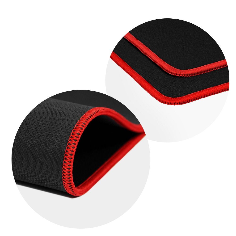 2ee33f0cb756f6b3344067ccbbcbe1be Gaming mousepad 300 x 240 x 3 mm black with red stitching