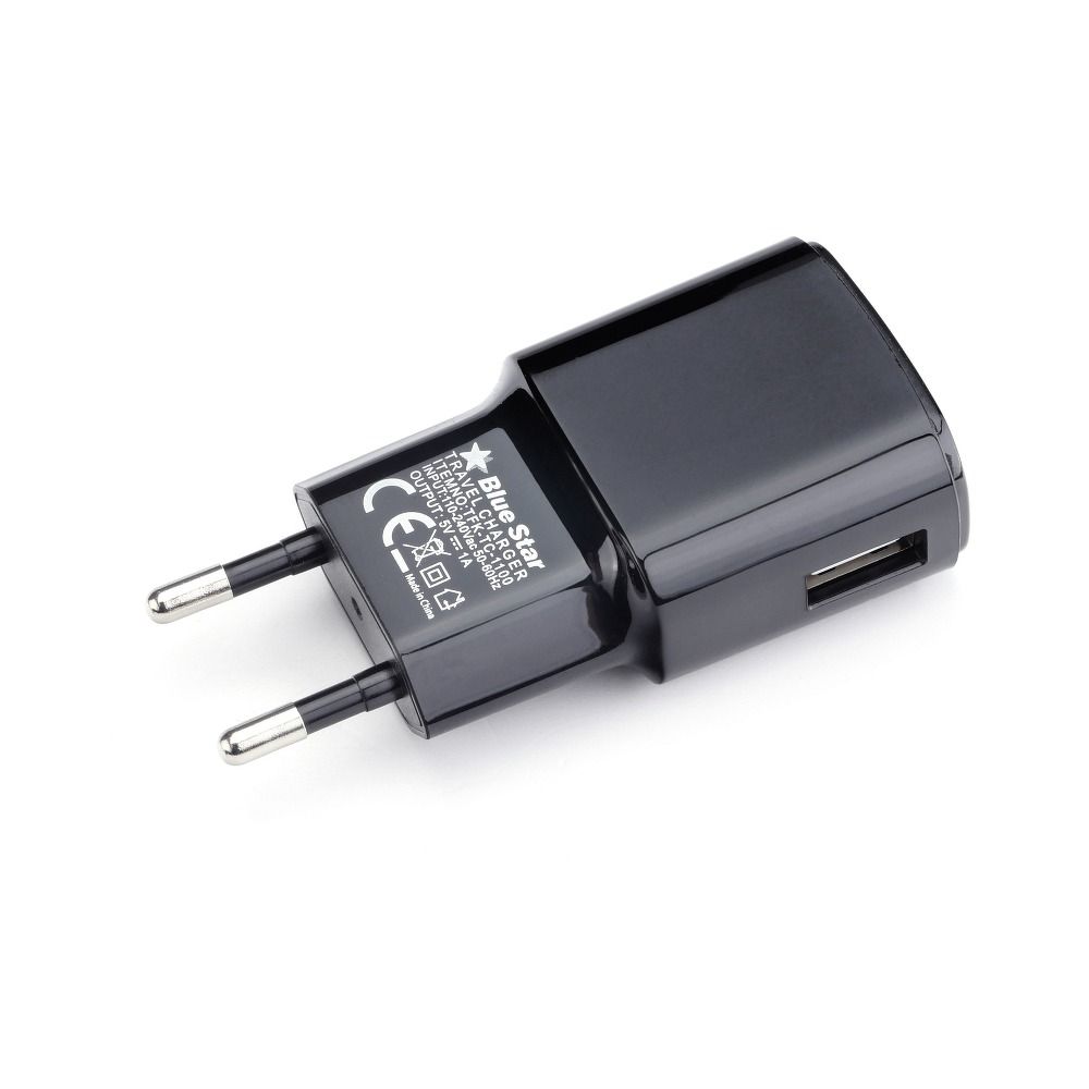 2f7432a9f4705199ef8e1e0bbd5a3e2f BLUE STAR travel charger 1A 5W USB A + cable USB A to Micro USB TFK-TC-1100B black