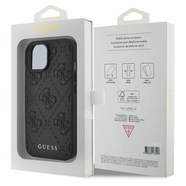 GUESS case for IPHONE 15 GUHCP15SP4EPMK (Quilted 4G Classic) black