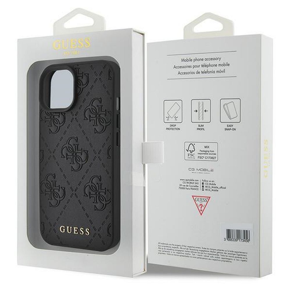 GUESS case for IPHONE 15 GUHCP15SP4EPMK (Quilted 4G Classic) black