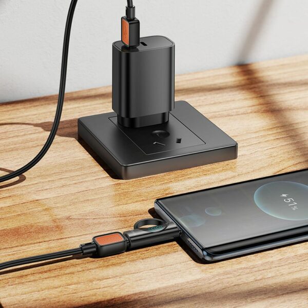 HOCO adapter Type C (male) to Type C (female) with digital display 5A 100W UA32 black