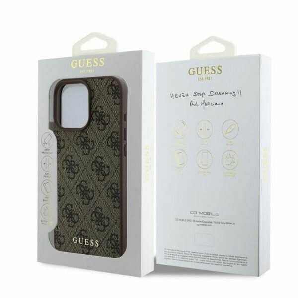 GUESS case for IPHONE 16 Pro GUHCP16LG4GFBR (PU 4G Classic) brown