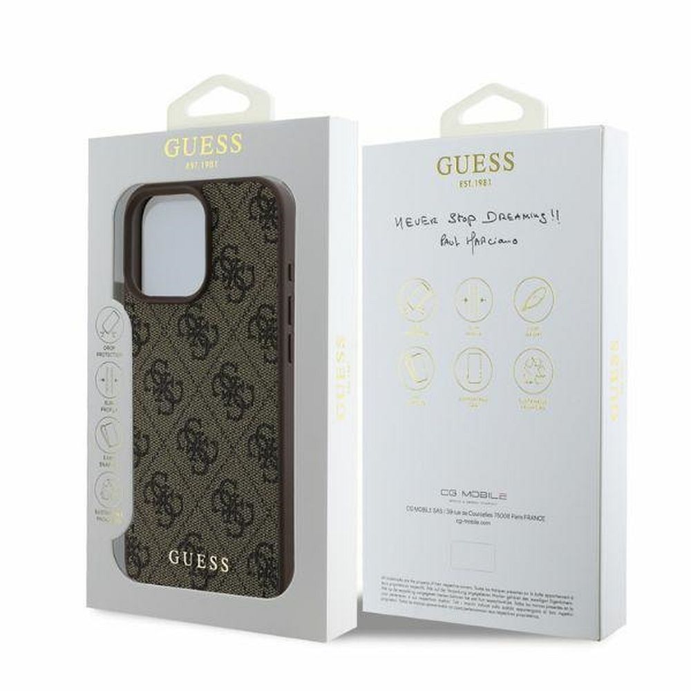 GUESS case for IPHONE 16 Pro GUHCP16LG4GFBR (PU 4G Classic) brown