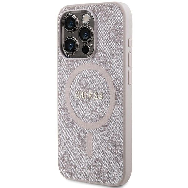 GUESS case for IPHONE 14 Pro Max compatible with MagSafe GUHMP14XG4GFRP (4G Ring classic logo) pink