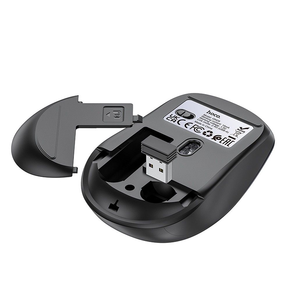 HOCO wireless computer mouse 2.4G GM28 black metal gray
