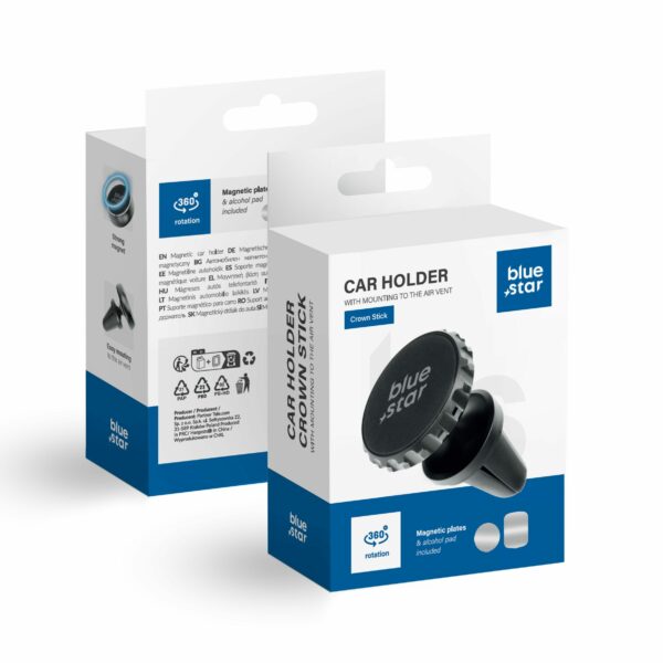 BLUE STAR magnetic car holder for air vent compatible with MagSafe CROWN MAGNETIC black