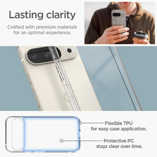 SPIGEN case ULTRA HYBRID for GOOGLE Pixel 9 / 9 Pro crystal clear