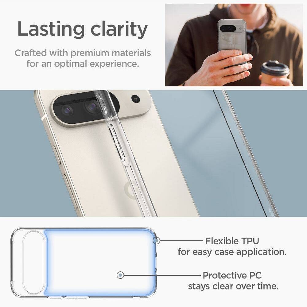 SPIGEN case ULTRA HYBRID for GOOGLE Pixel 9 / 9 Pro crystal clear