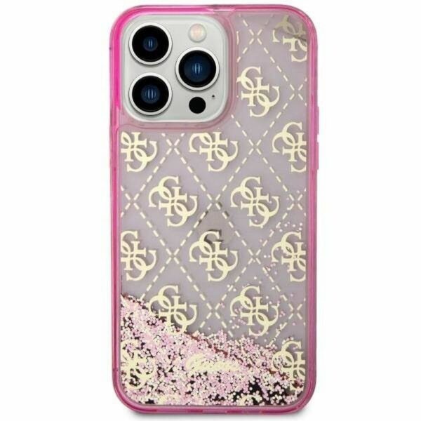 GUESS case for IPHONE 14 Pro GUHCP14LLC4PSGP (Liquid Glitter 4G Translucent) pink