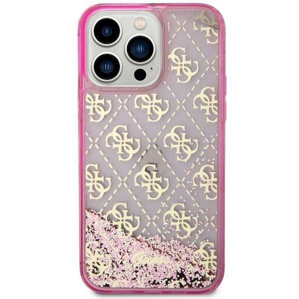 GUESS case for IPHONE 14 Pro GUHCP14LLC4PSGP (Liquid Glitter 4G Translucent) pink