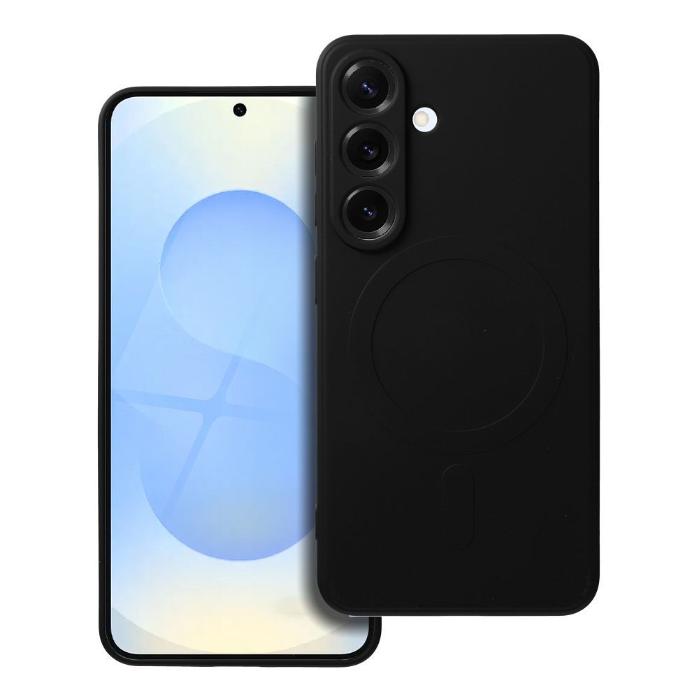 SILICONE MAG COVER case compatible with MagSafe for SAMSUNG S25 Edge black