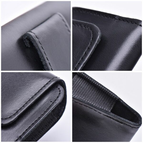 ROYAL universal horizontal leather belt holster size M for IPHONE 12 MINI / 13 MINI / SAMSUNG A40 / S8 / XIAOMI 12 / Redmi 5A black