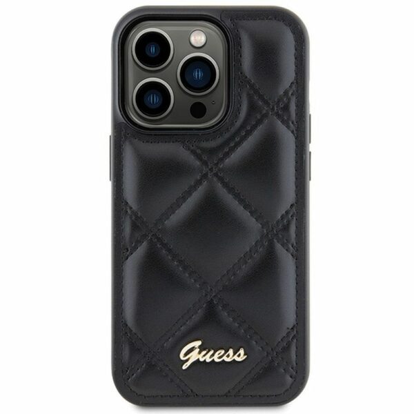 GUESS case for IPHONE 15 Pro GUHCP15LPSQSQSK (Quilted Metal Logo) black