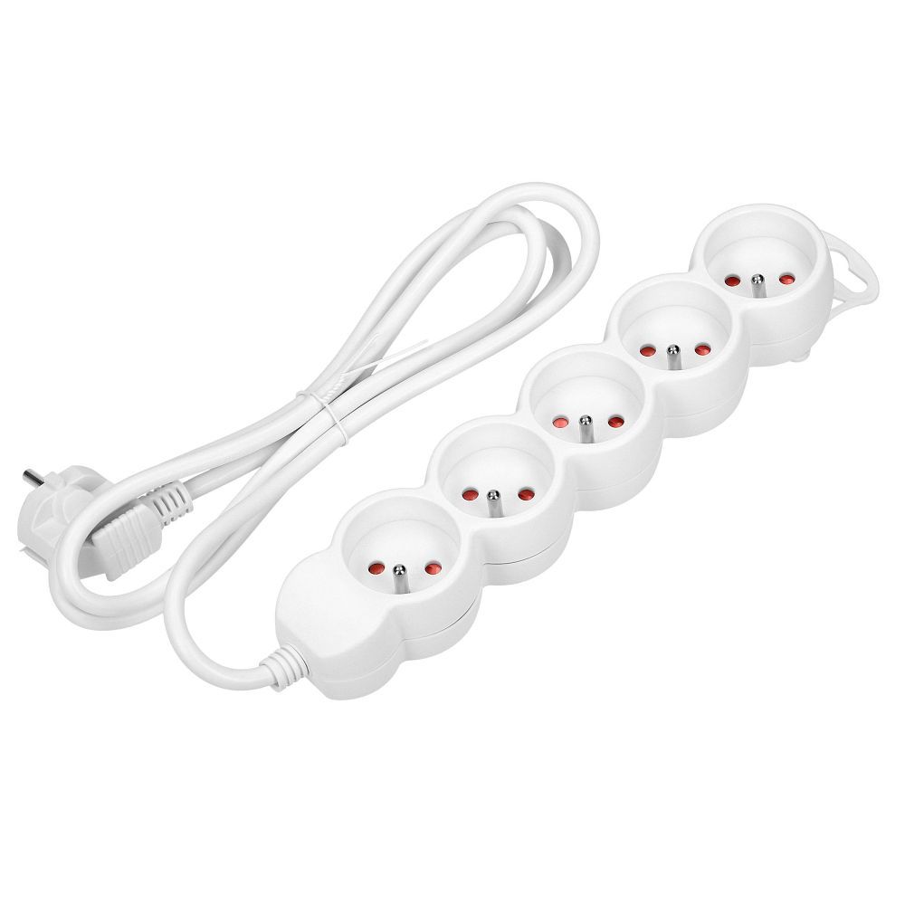Extension cord 5x2P+Z,1,5m,3x1,5,biały (ES-6/W/1,5)