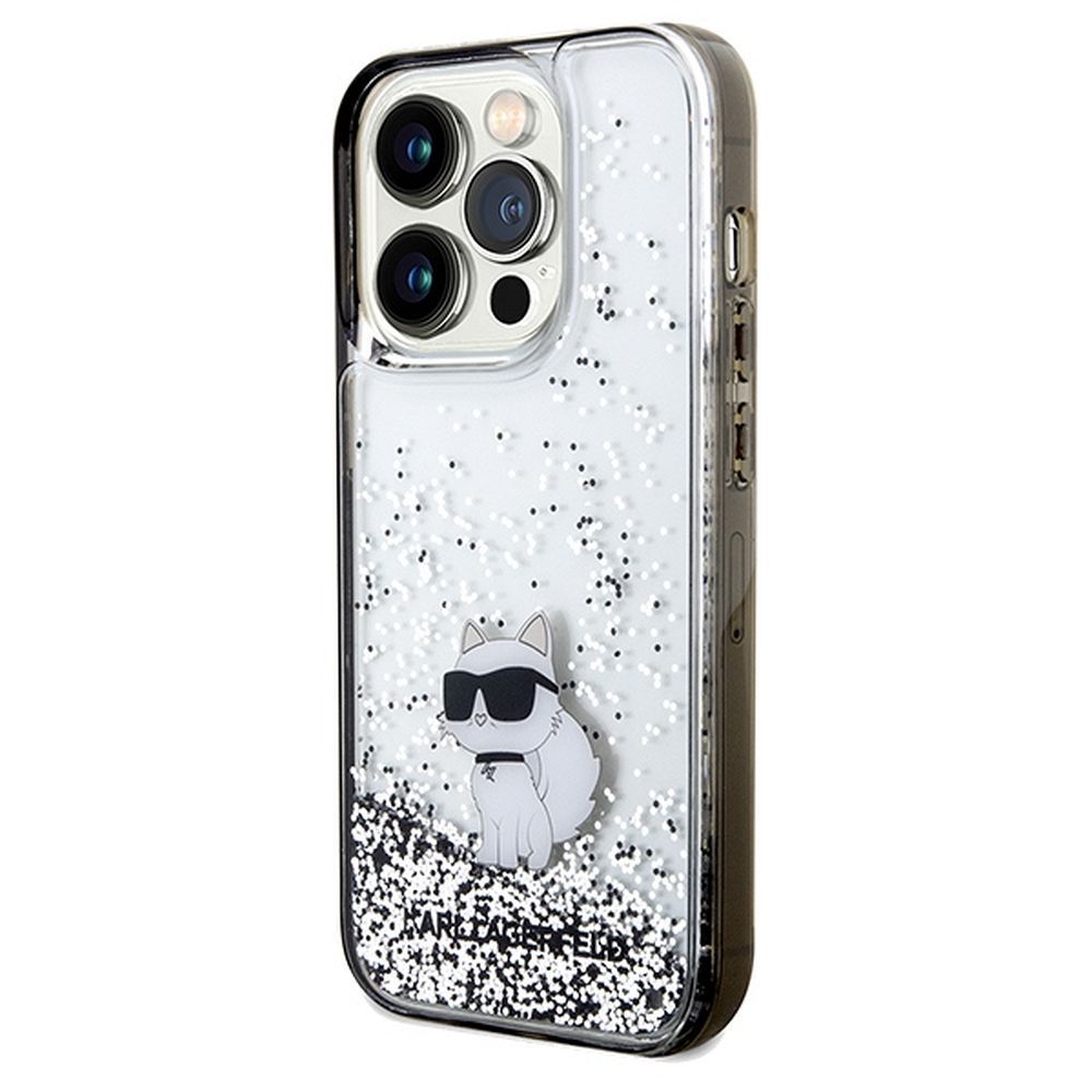 KARL LAGERFELD case for IPHONE 14 Pro KLHCP14LLKCNSK (Liquid Glitter C) transparent