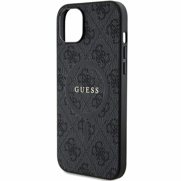 GUESS case for IPHONE 15 compatible with MagSafe GUHMP15SG4GFRK (4G Ring classic logo) black