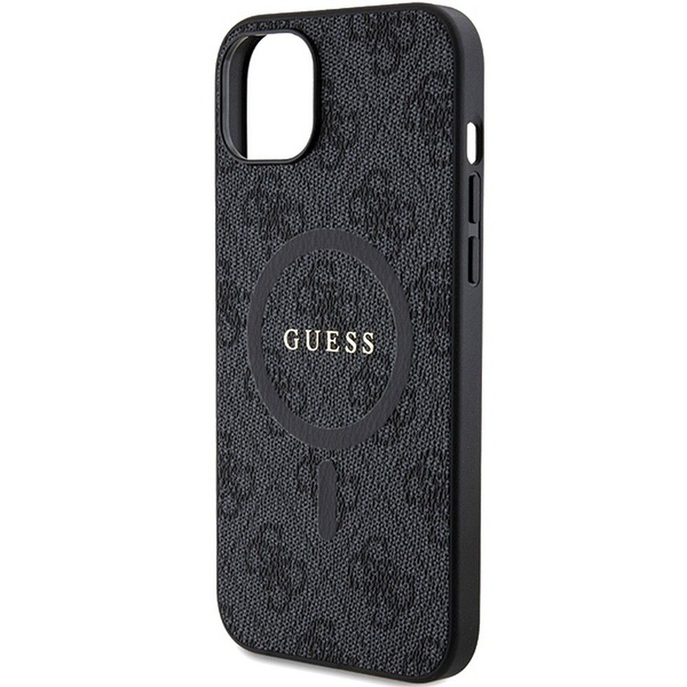 GUESS case for IPHONE 15 compatible with MagSafe GUHMP15SG4GFRK (4G Ring classic logo) black