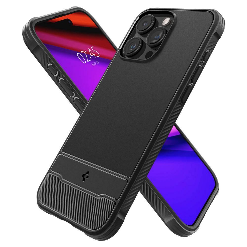 SPIGEN case RUGGED ARMOR MAG compatible with MagSafe for IPHONE 15 Pro matte black