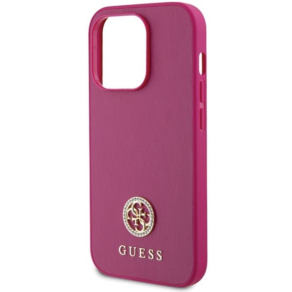 GUESS case for IPHONE 15 Pro GUHCP15LPS4DGPP (Strass Metal Logo) pink