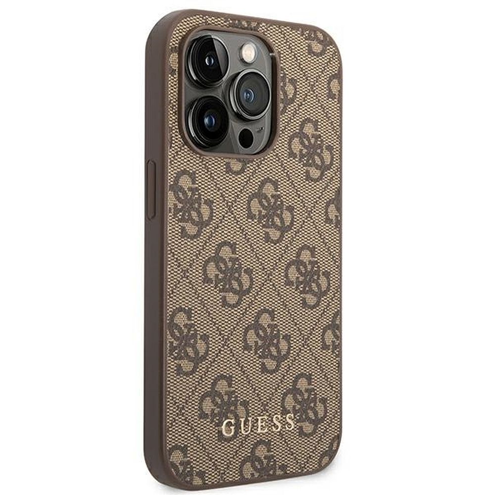 GUESS case for IPHONE 14 Pro Max GUHCP14XG4GFBR (4G Gold Logo) brown