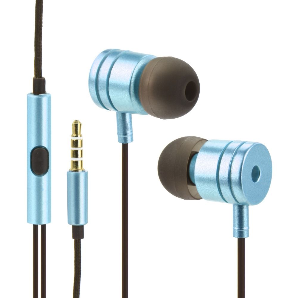 Wire earphones Jack 3,5 mm with microphone Mi metal box blue