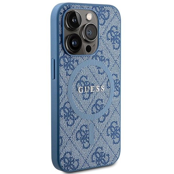 GUESS case for IPHONE 14 Pro Max compatible with MagSafe GUHMP14XG4GFRB (4G Ring classic logo) blue