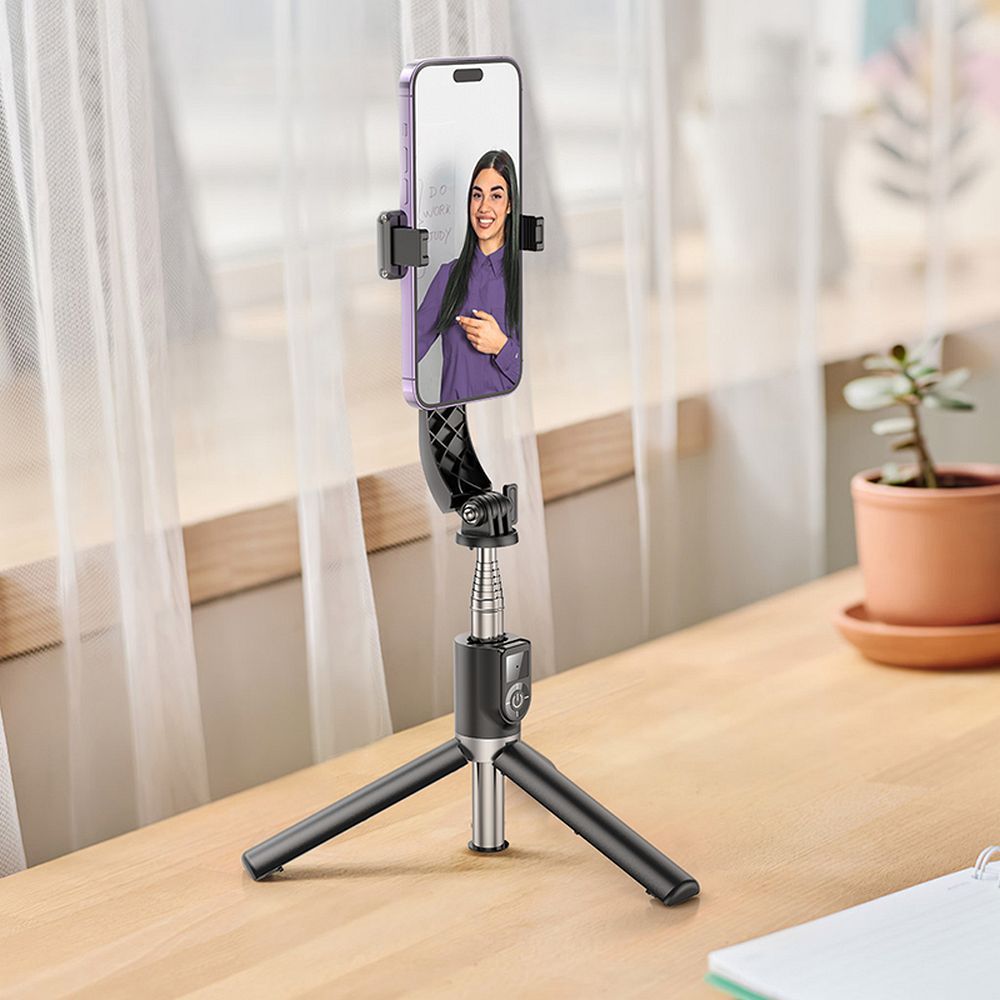 HOCO selfie stick with bluetooth remote control tripod K20 black