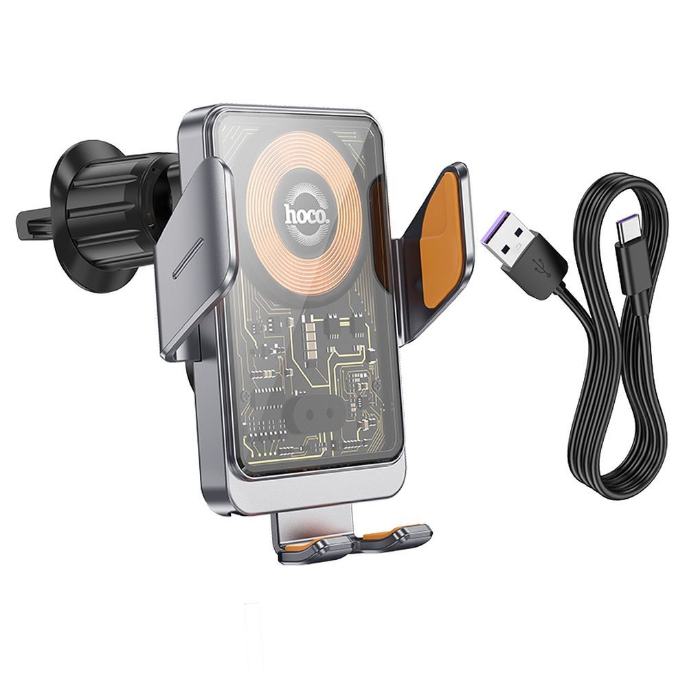 HOCO car holder with wireless charging for air vent 15W HW7 gray