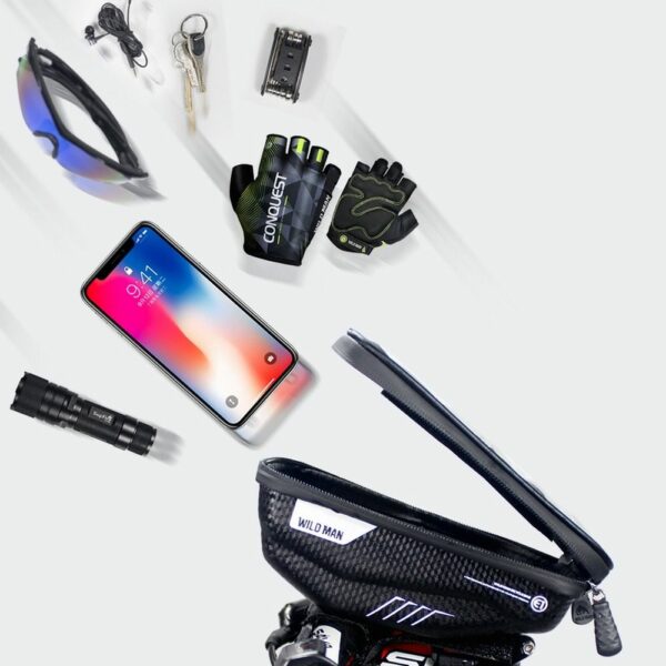 WILDMAN traveling bag for bike handlebars with zipper E1 1L ( 4 "- 7" ) black