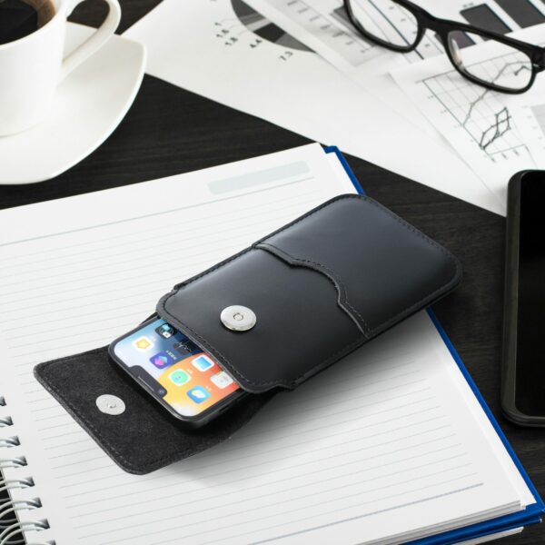 ROYAL - Leather universal flap pocket / black - Size XL - IPHONE 11 / 12 / 13 / SAMSUNG S7 EDGE