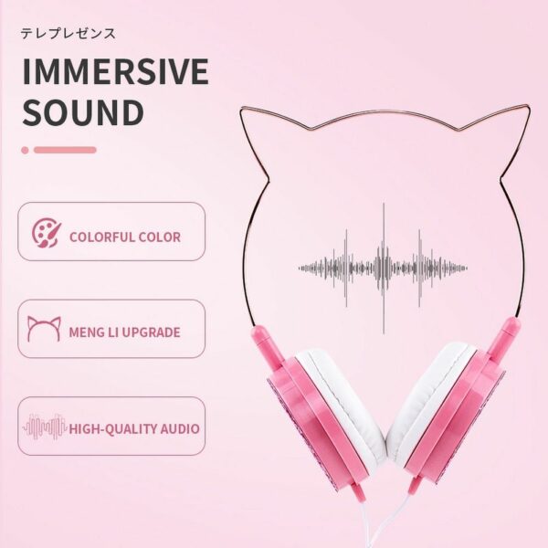 Wire headphones Jack 3,5 mm with microphone CAT EAR YLFS-22 black