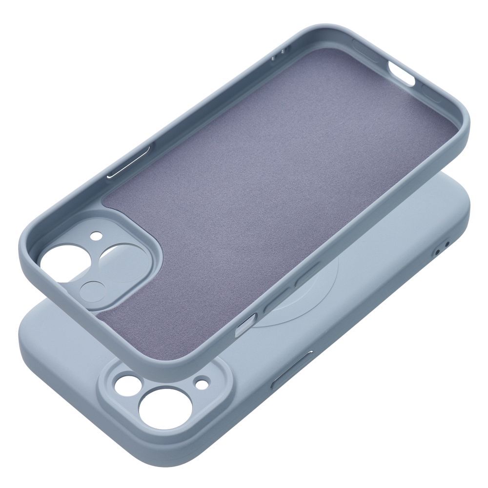 SILICONE MAG COVER case compatible with MagSafe for IPHONE 15 light blue