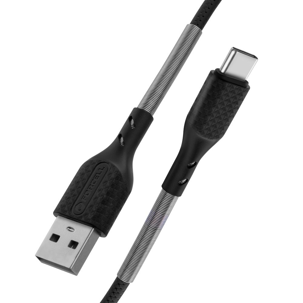 FORCELL F-ENERGY Carbon CB-02A cable USB A to Type C 2,4A 18W 1 m black