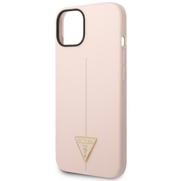 GUESS case for IPHONE 13 / 14 / 15 GUHCP14SSLTGP (Silicone Triangle) pink