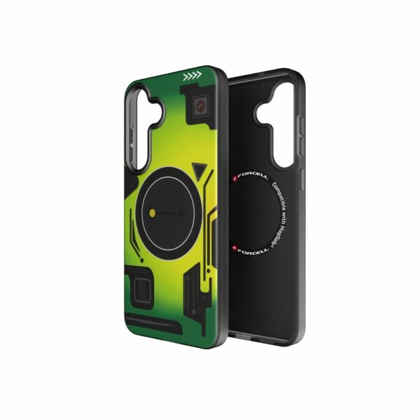 FORCELL F-PROTECT Levels with Dual Layer 4D technology, Military Drop-Test compatible with MagSafe for SAMSUNG S25 PLUS cyber green