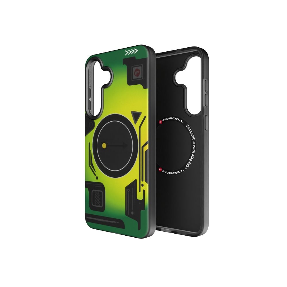 FORCELL F-PROTECT Levels with Dual Layer 4D technology, Military Drop-Test compatible with MagSafe for SAMSUNG S25 PLUS cyber green