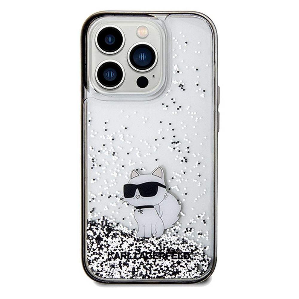 KARL LAGERFELD case for IPHONE 14 Pro KLHCP14LLKCNSK (Liquid Glitter C) transparent