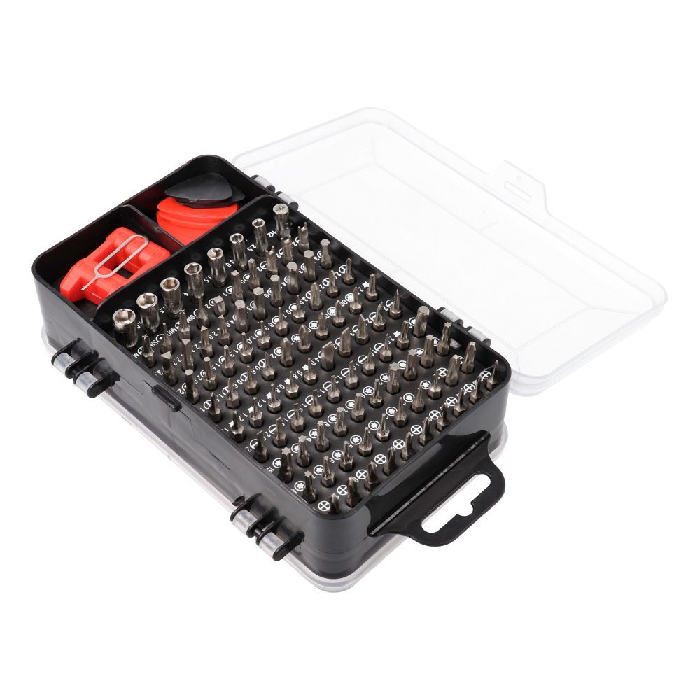 Set of service screwdrivers, bits 115-in-1 metal red