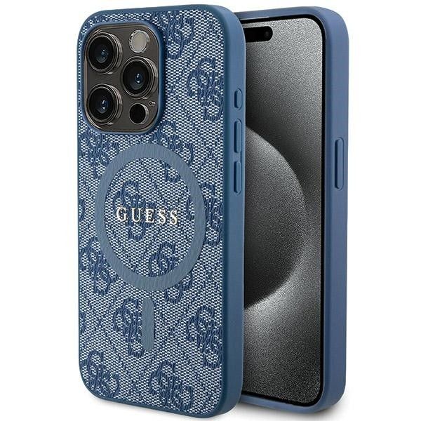 GUESS case for IPHONE 14 Pro Max compatible with MagSafe GUHMP14XG4GFRB (4G Ring classic logo) blue