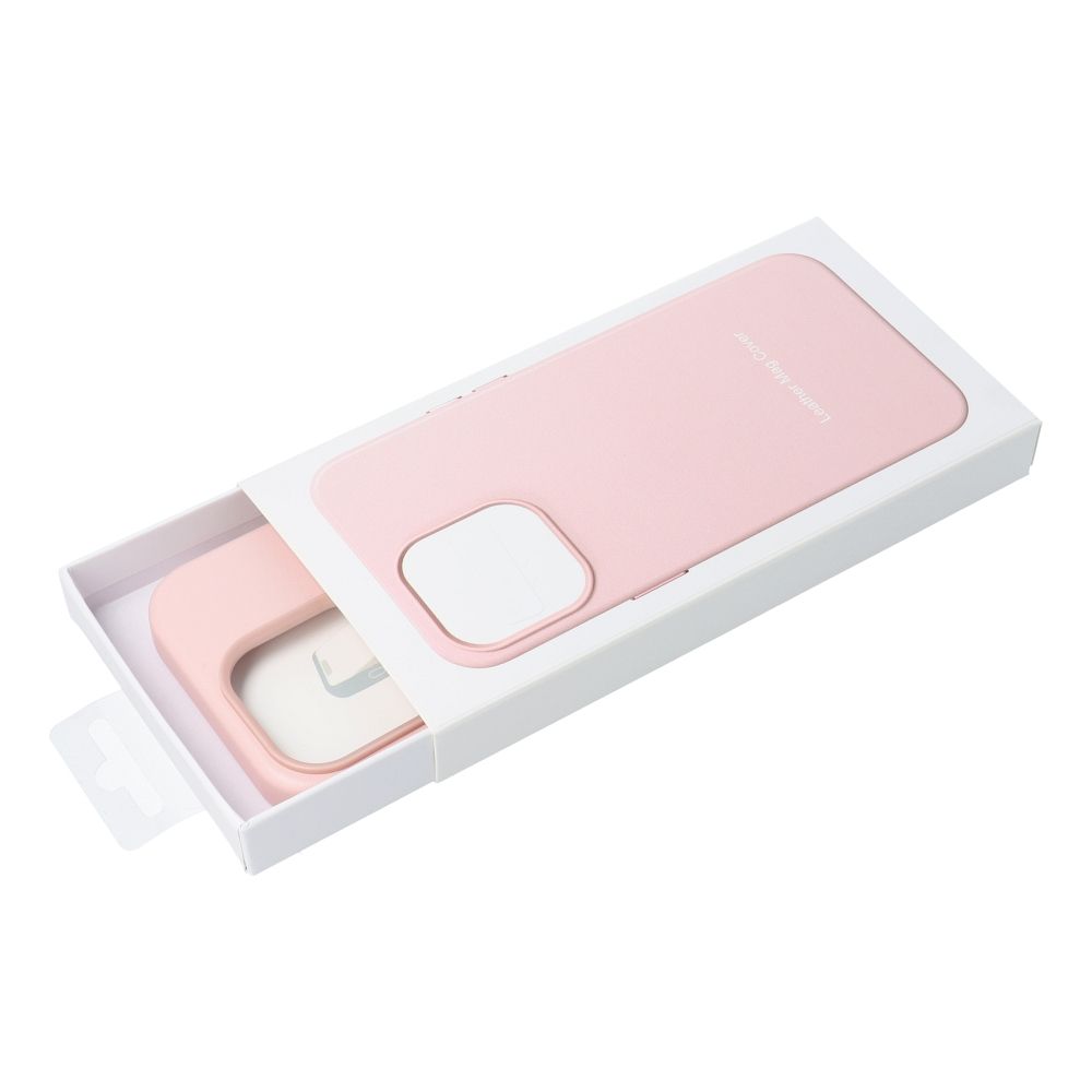 Case LEATHER MAG COVER compatible with MagSafe do IPHONE 16 Plus sand pink