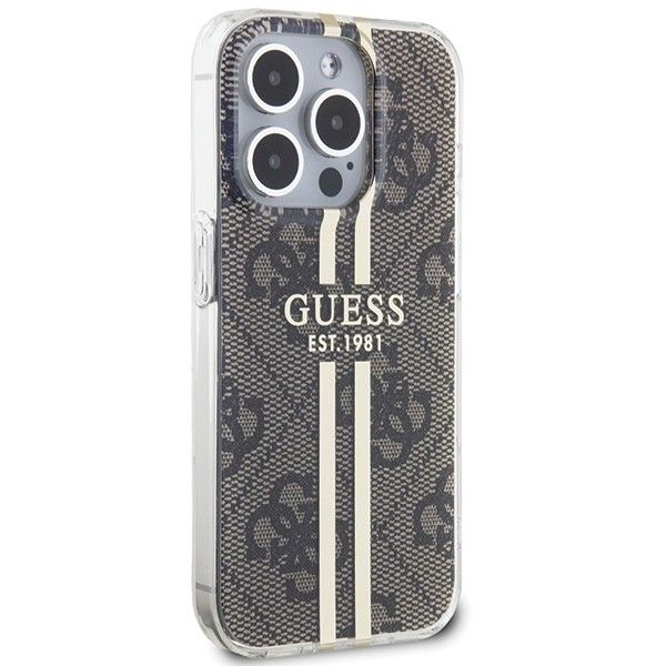 GUESS case for IPHONE 15 Pro Max GUHCP15XH4PSEGW (4G Gold Stripe) brown