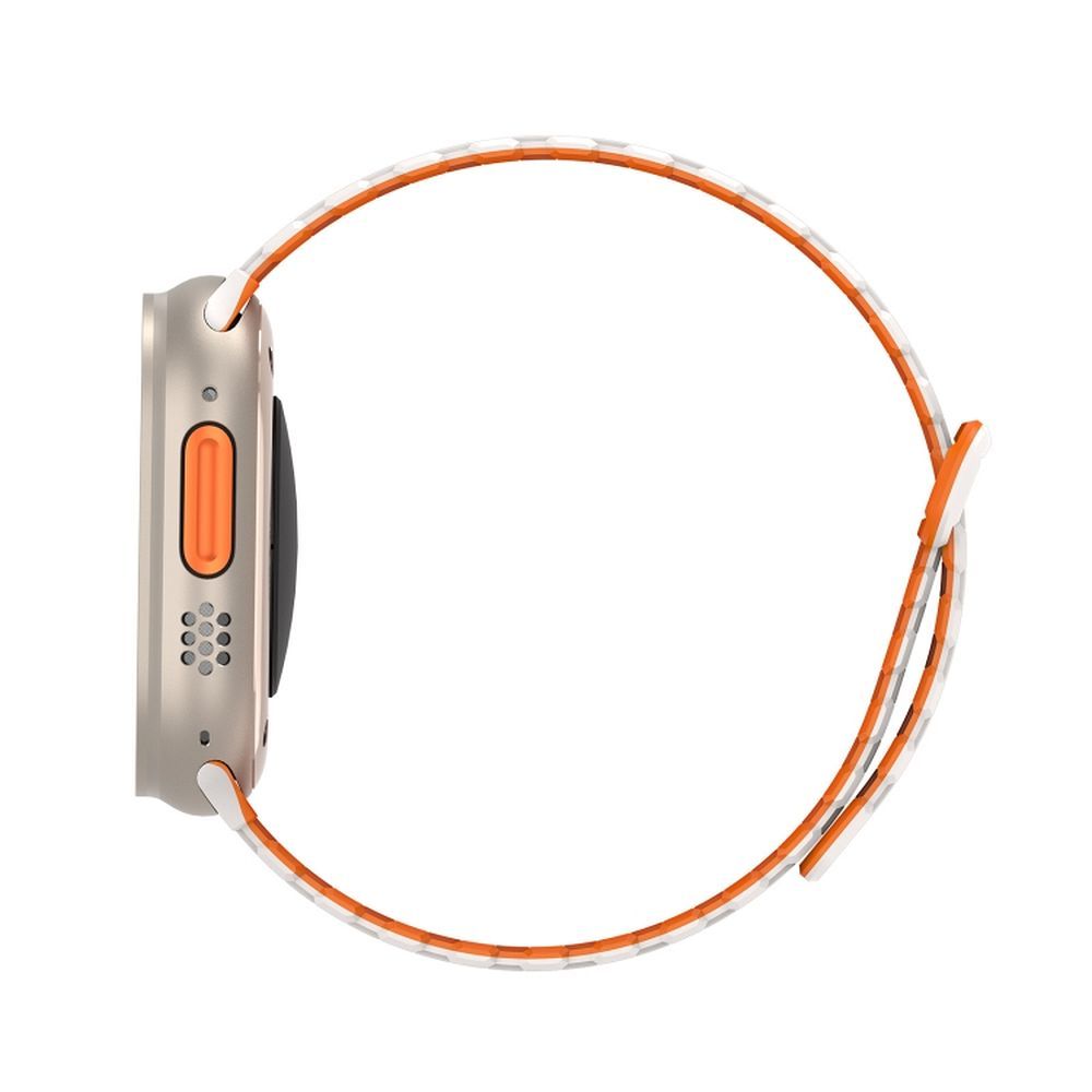 DUX DUCIS strap KJ nylon for Apple Watch 42 / 44 / 45 / 49 mm Silver/Orange